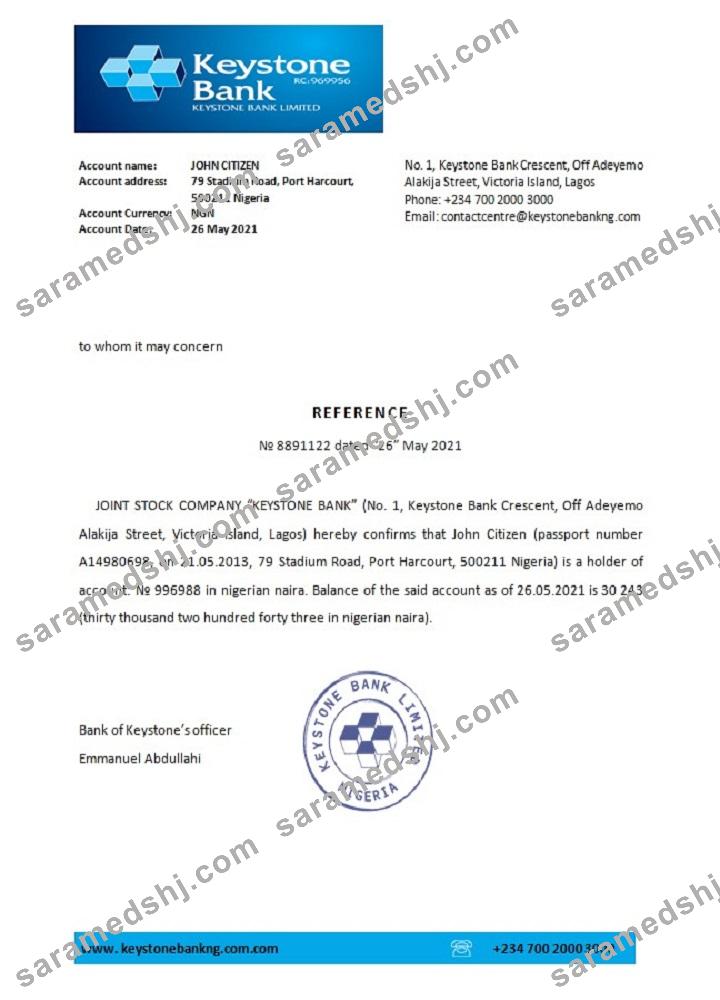 Nigeria_Keystone bank_reference